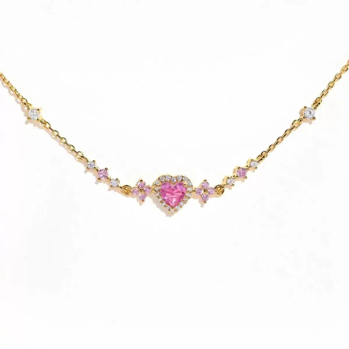 Pink Heart Crystal Centerpiece Bracelet