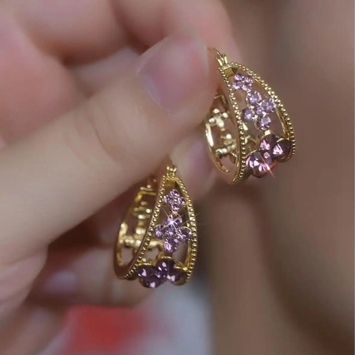 Pink Hoop Earrings