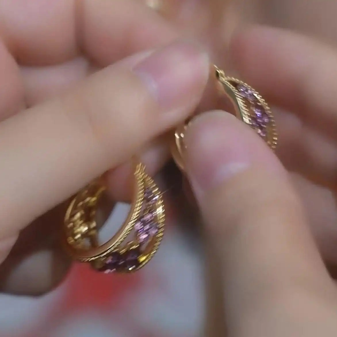 Pink Hoop Earrings