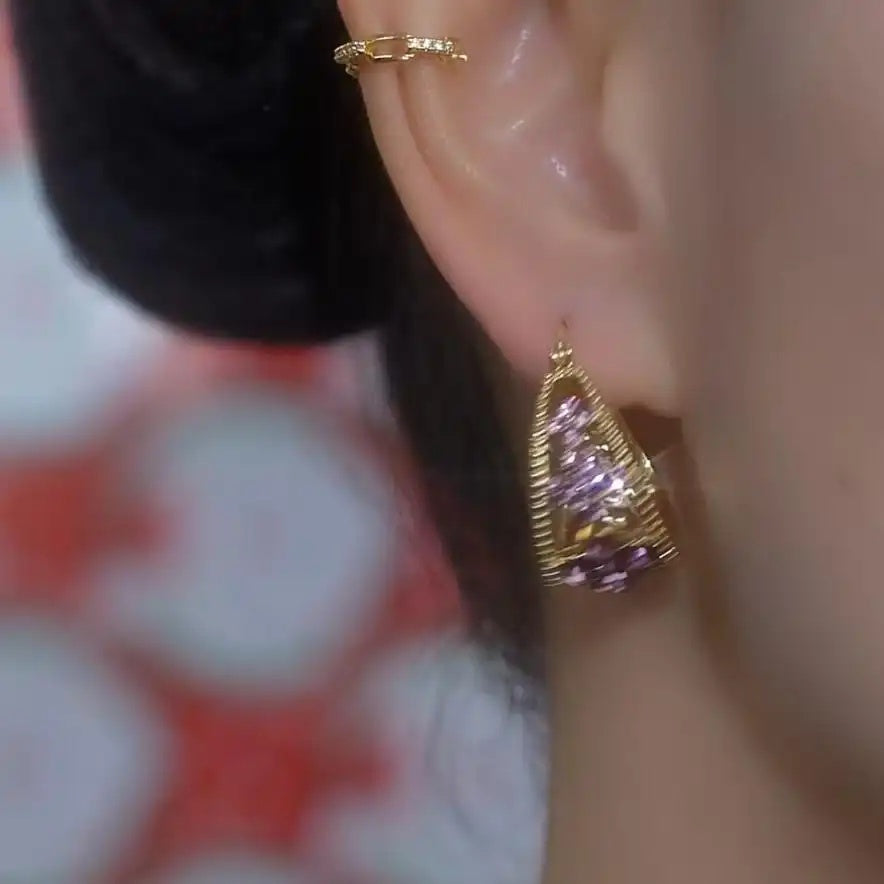 Pink Hoop Earrings