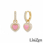 Pink Peach Posts Hoop Earrings