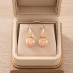 Pink Peach Posts Hoop Earrings