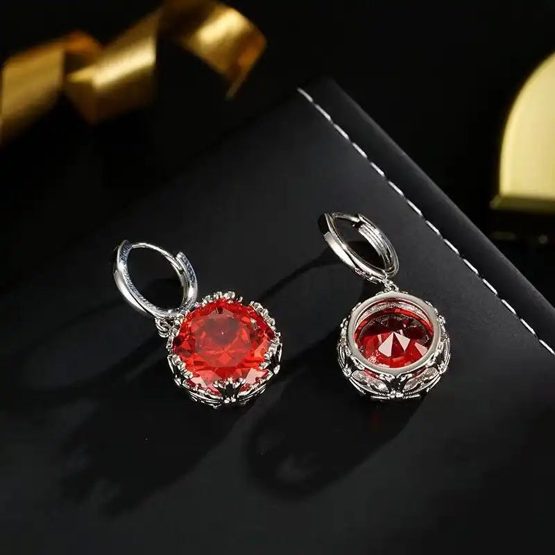 Pomegranate Red Earrings