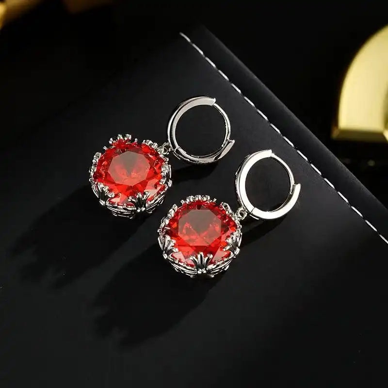 Pomegranate Red Earrings