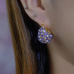 Purple Basket Teardrop Drop Earrings