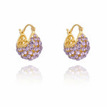 Purple Basket Teardrop Drop Earrings