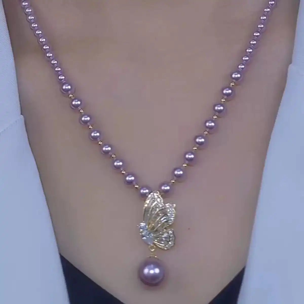 Purple Butterfly Necklace