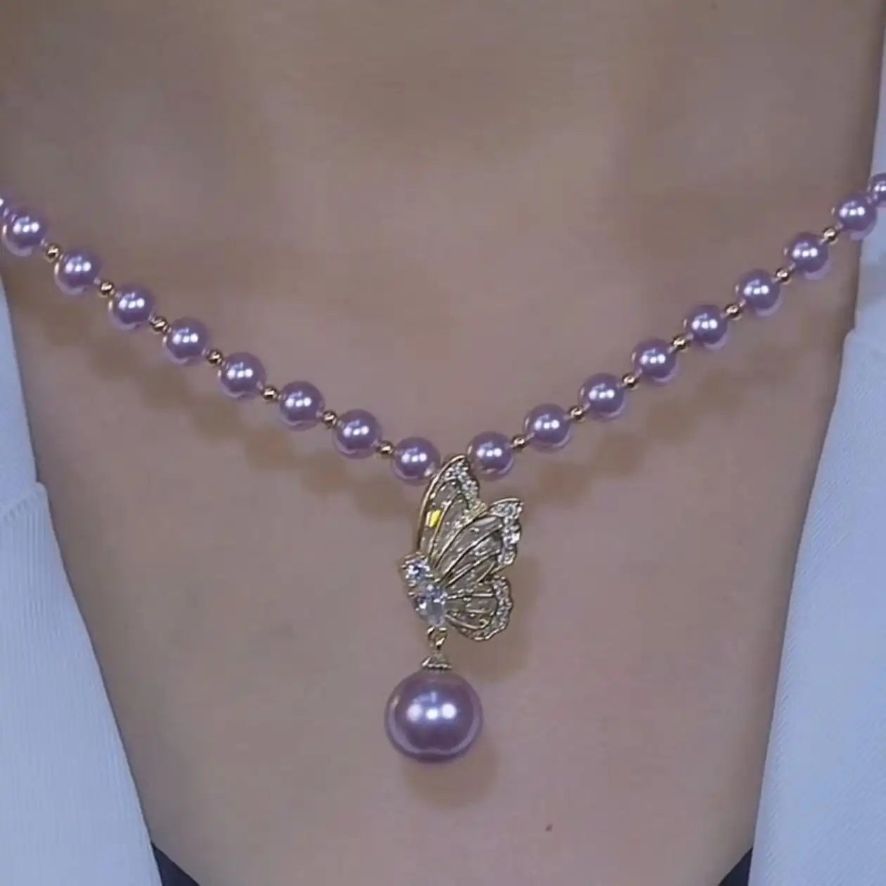 Purple Butterfly Necklace