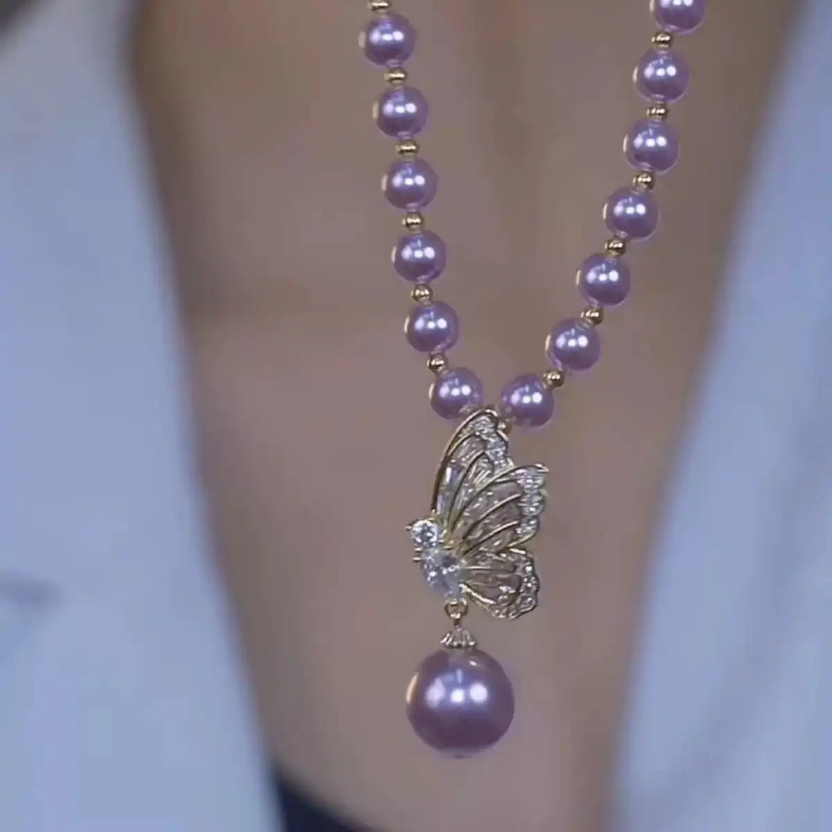 Purple Butterfly Necklace