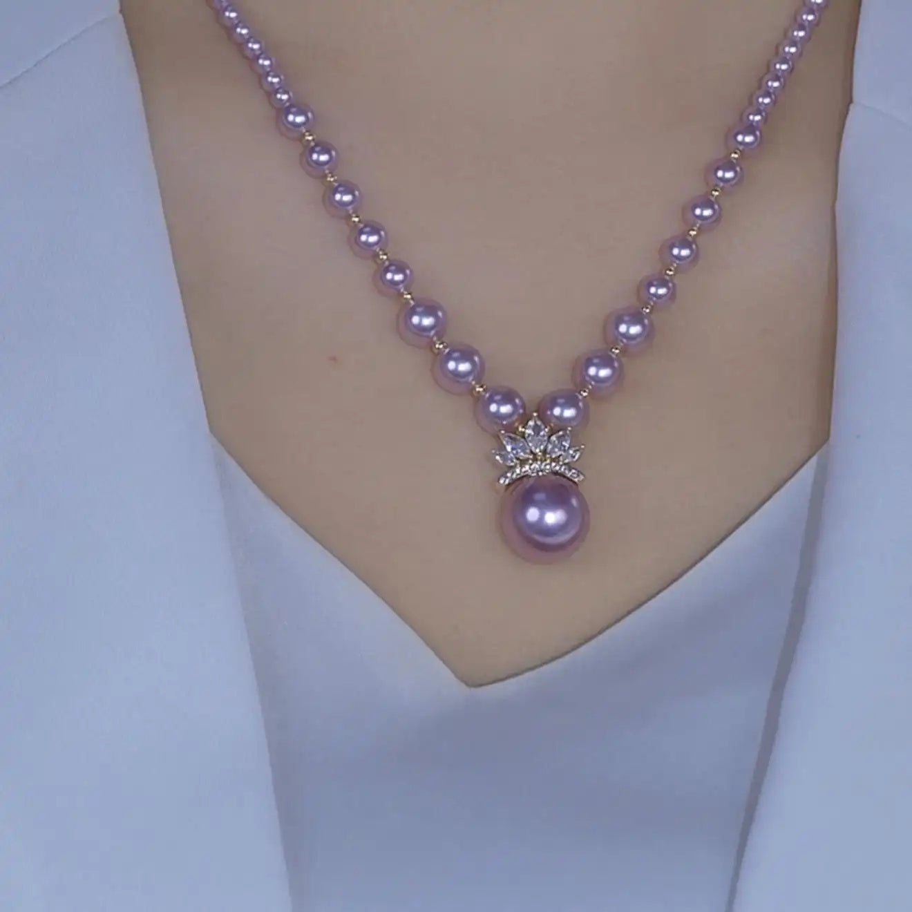 Purple Crown Crystal Necklace
