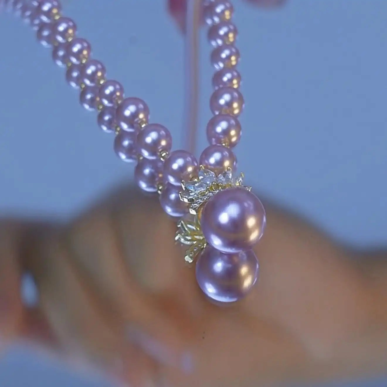 Purple Crown Crystal Necklace
