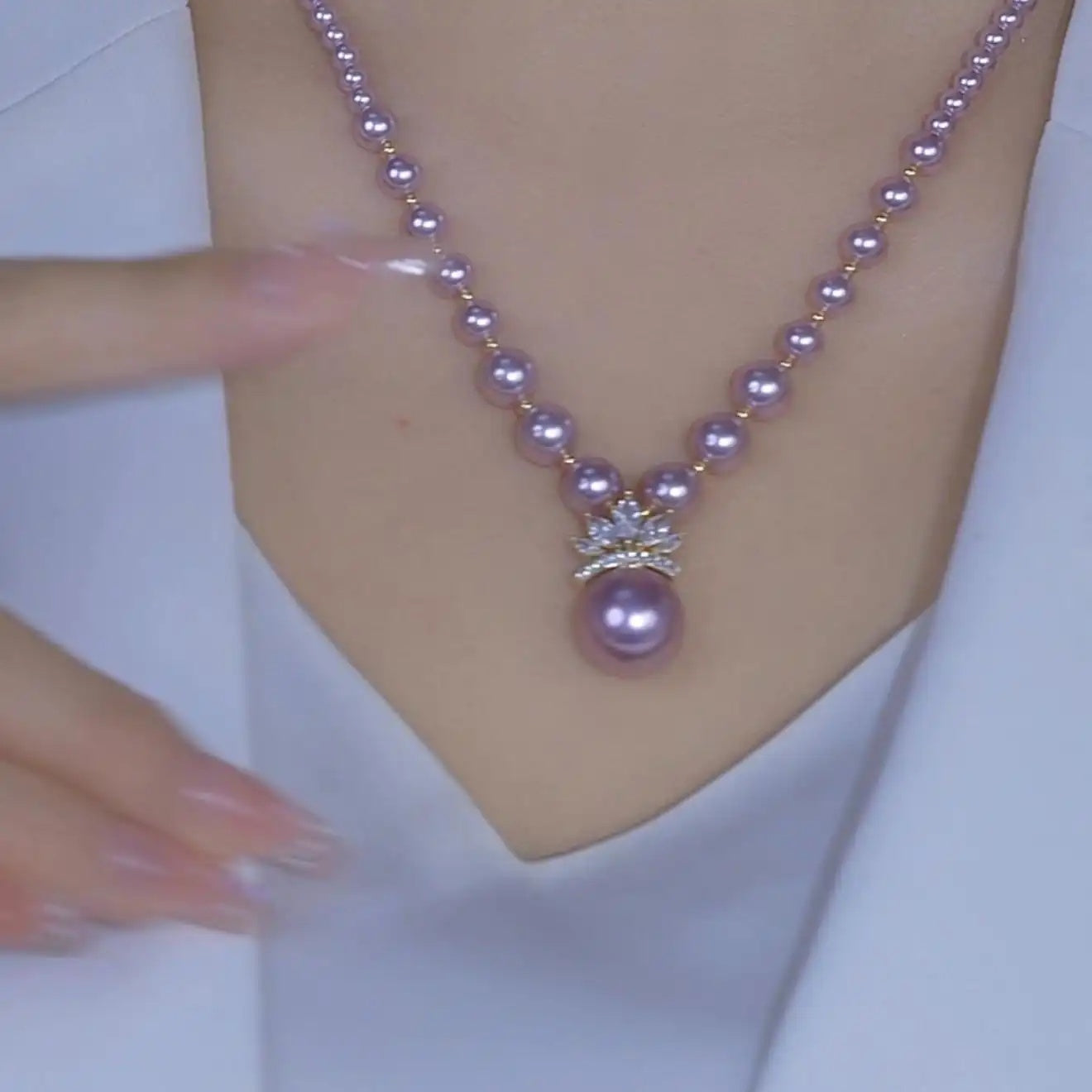 Purple Crown Crystal Necklace