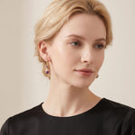 Purple Crystal Ball Hoop Earrings
