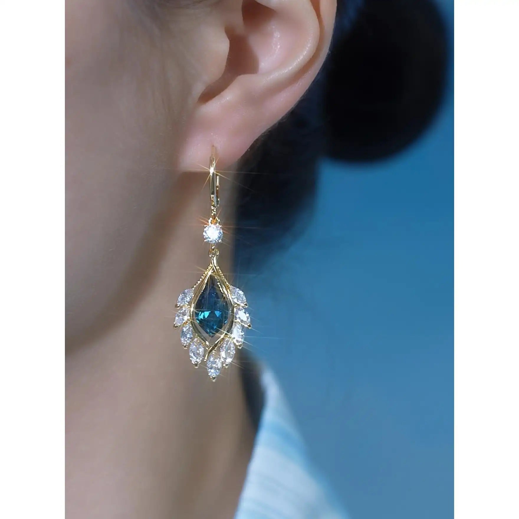 Purple Crystal Clip-On Hot-Selling Earrings