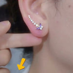 Purple Crystal Ear Crawler Earrings
