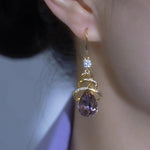 Purple Crystal Earrings