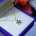 Purple Crystal Flower Necklace