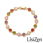 Purple Crystal Heart Bracelet
