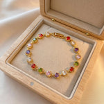 Purple Crystal Heart Bracelet