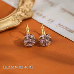 Purple Crystal Hoop Earrings