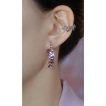 Purple Crystal Korean Hoop Earrings