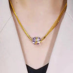 Purple Crystal Magnetic Multi-Layer Collar Necklace