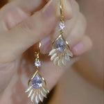 Purple Crystal Teardrop Earrings
