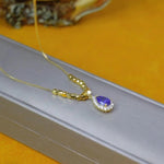 Purple Crystal Teardrop Necklace
