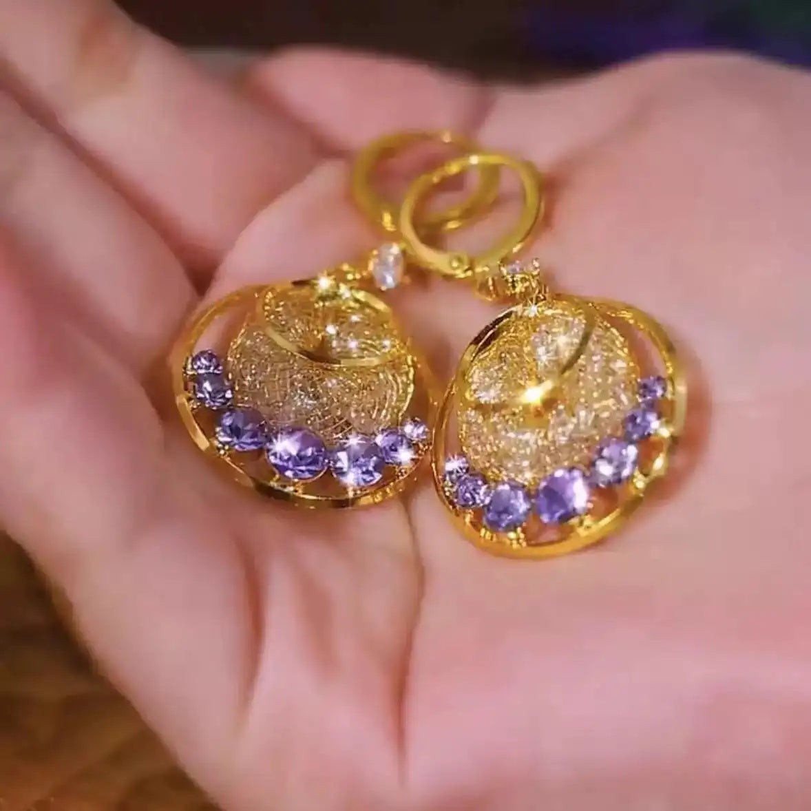Purple Donut Ear Cuffs