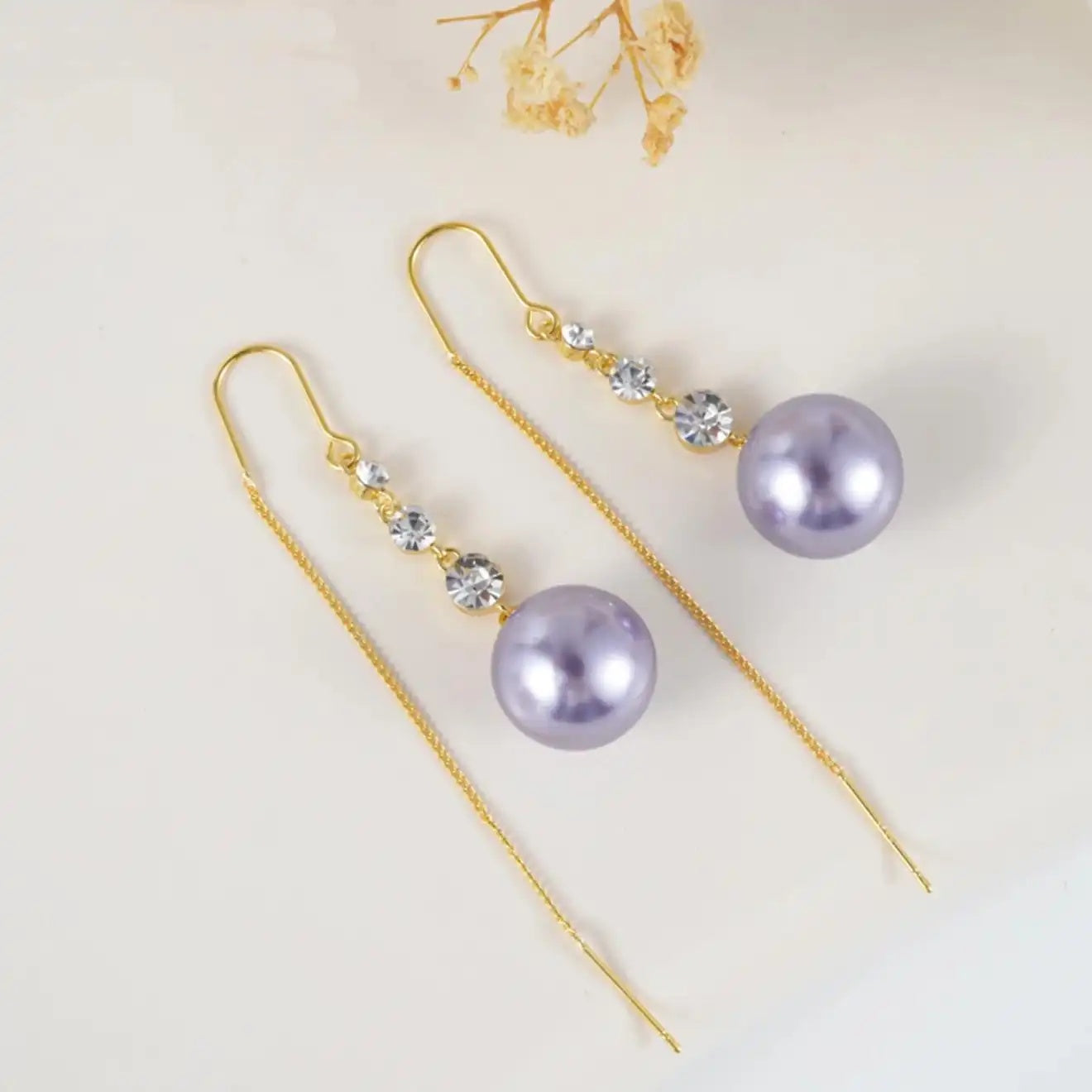 Purple Drop Earrings