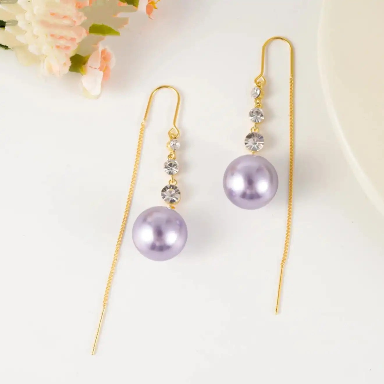 Purple Drop Earrings