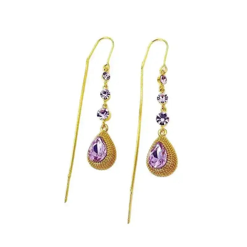Purple Durian Tassel Drop Earrings
