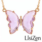 Purple Floating Butterfly Jewelry Set