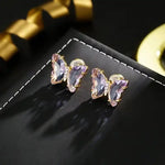 Purple Floating Butterfly Jewelry Set