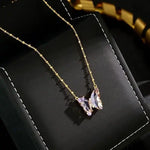 Purple Floating Butterfly Jewelry Set