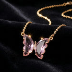 Purple Floating Butterfly Jewelry Set