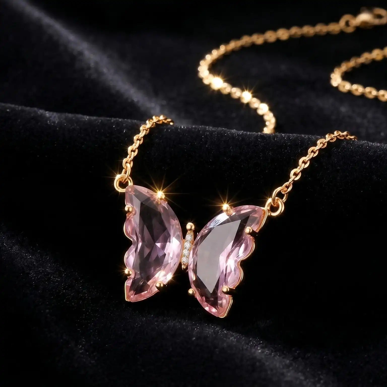 Purple Floating Butterfly Jewelry Set