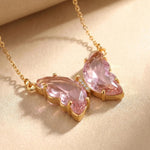 Purple Floating Butterfly Jewelry Set