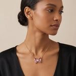 Purple Floating Butterfly Jewelry Set