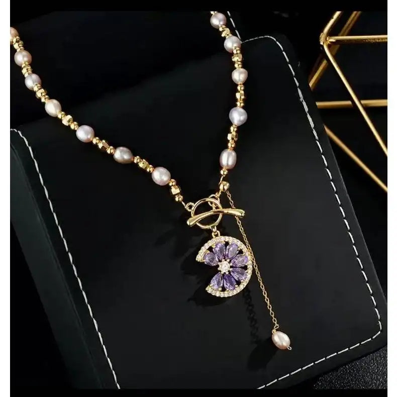 Purple Freshwater Pearl Necklace