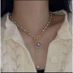 Purple Freshwater Pearl Necklace