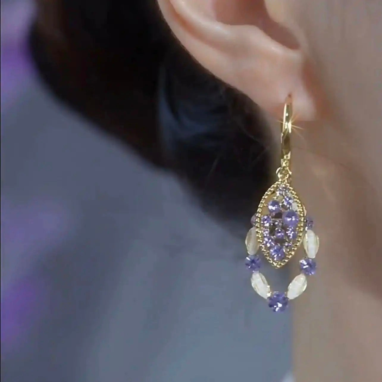 Purple Heart Earrings