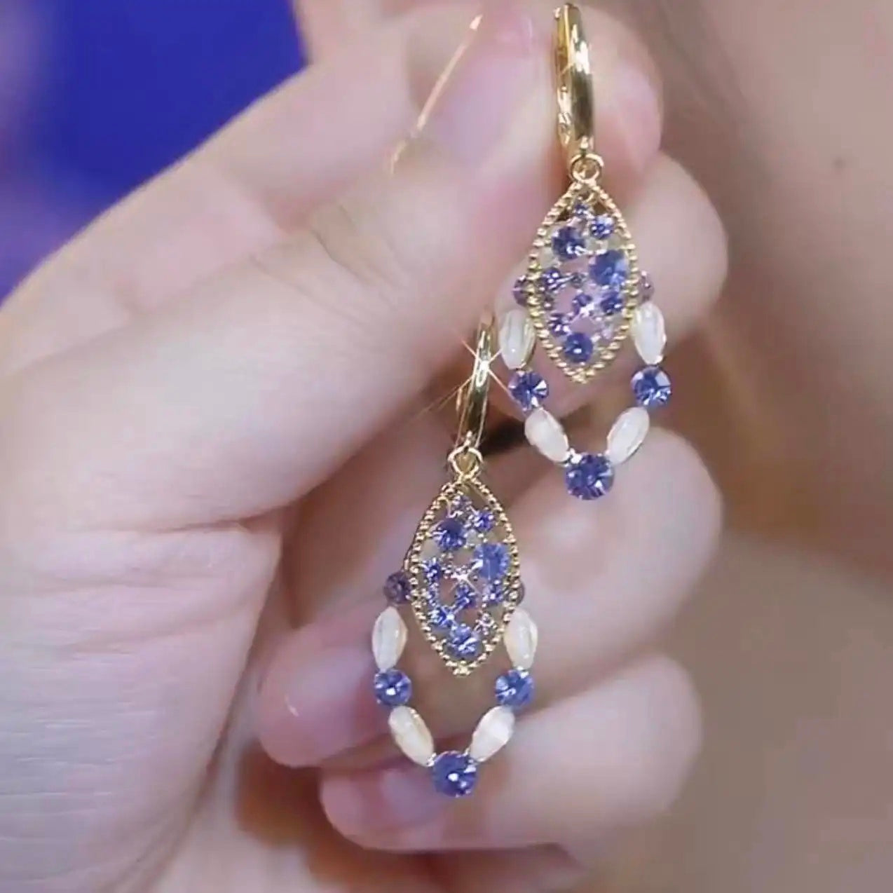 Purple Heart Earrings
