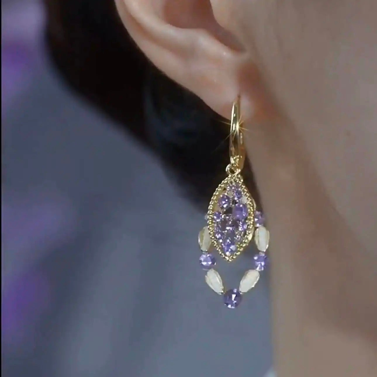 Purple Heart Earrings