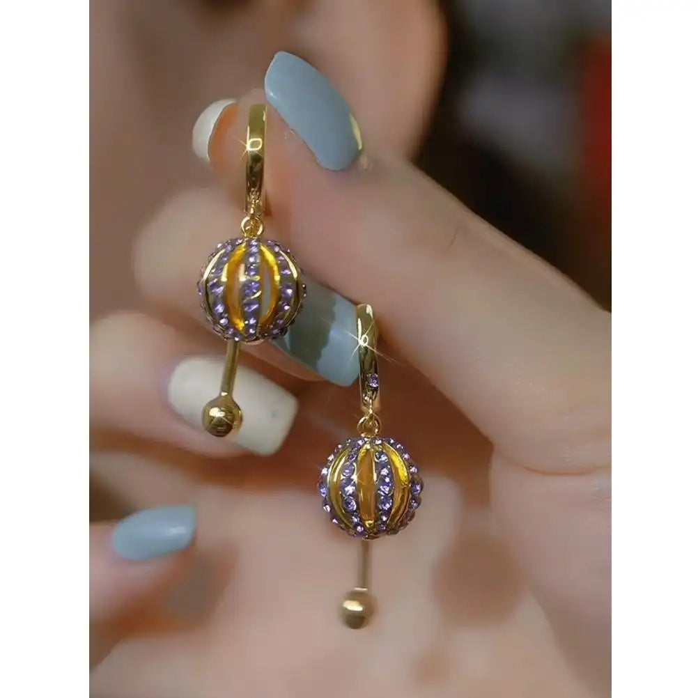 Purple Hydrangea Drop Earrings