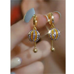 Purple Hydrangea Drop Earrings