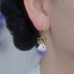 Purple Lucky Bag Earrings