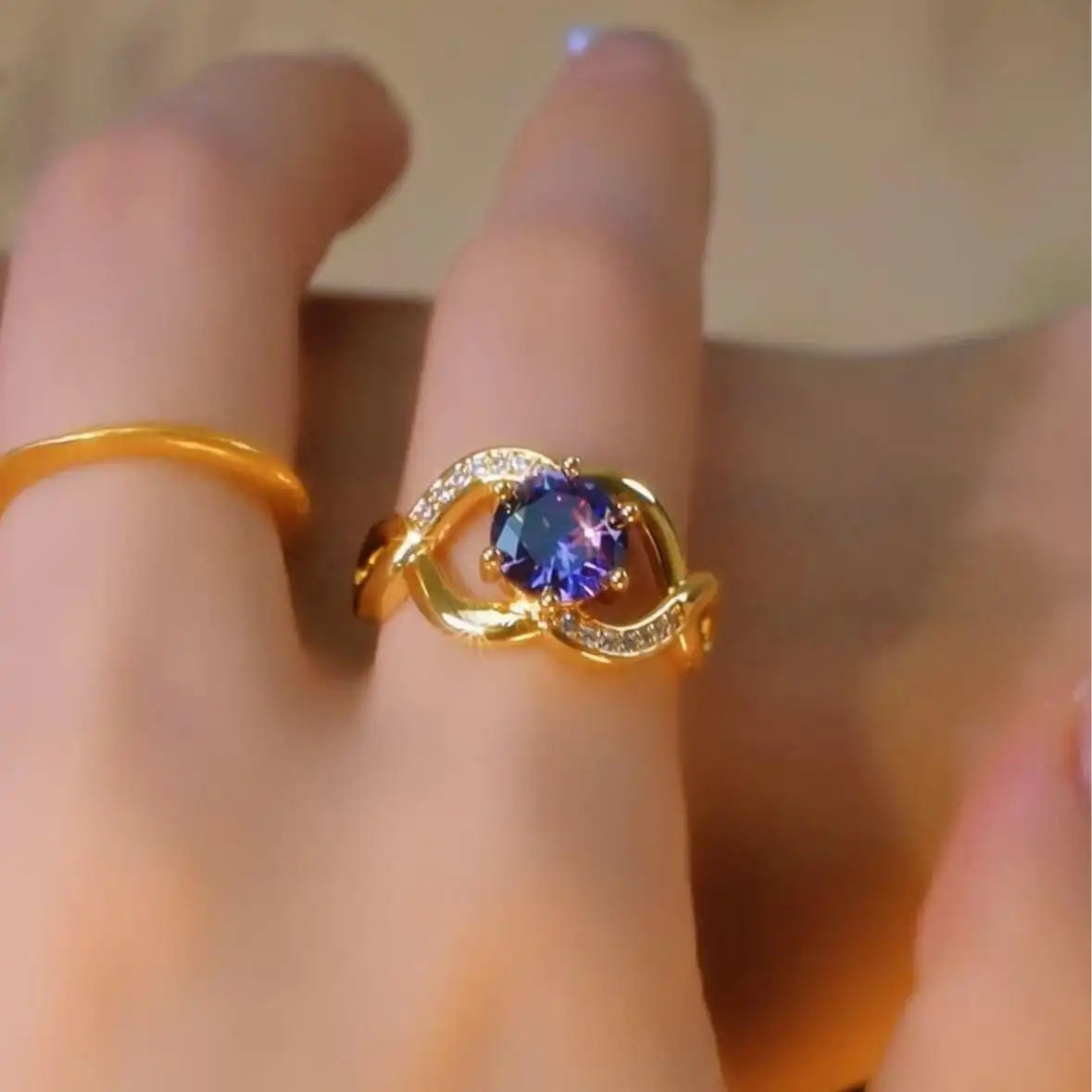 Purple Open Adjustable Ring