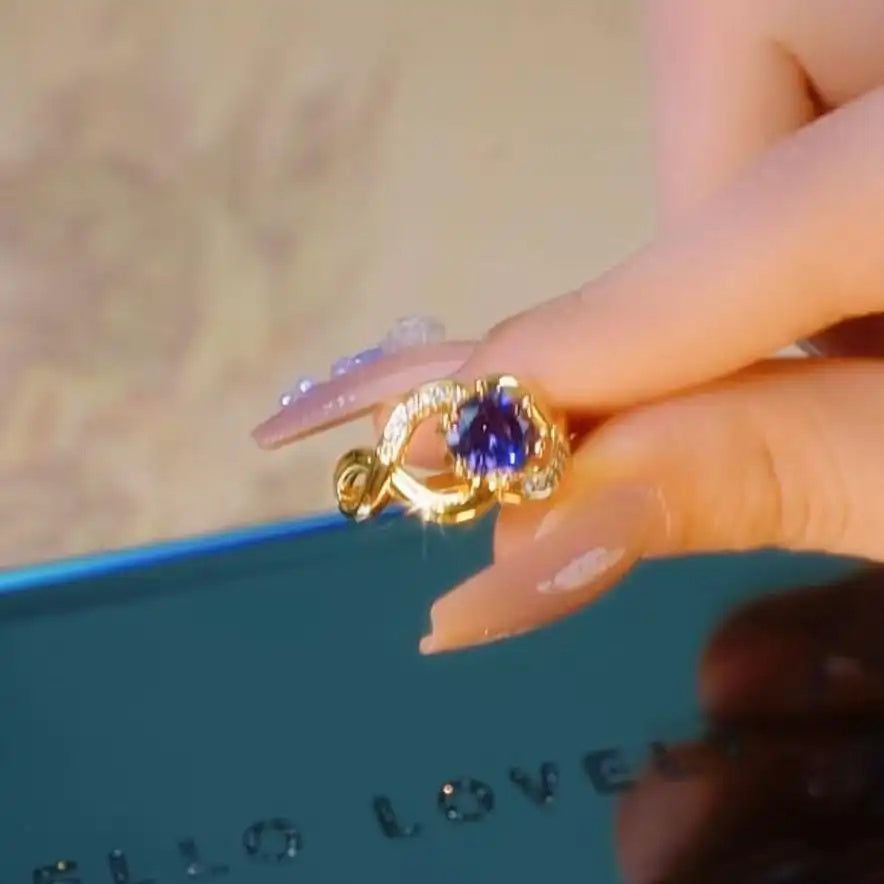 Purple Open Adjustable Ring