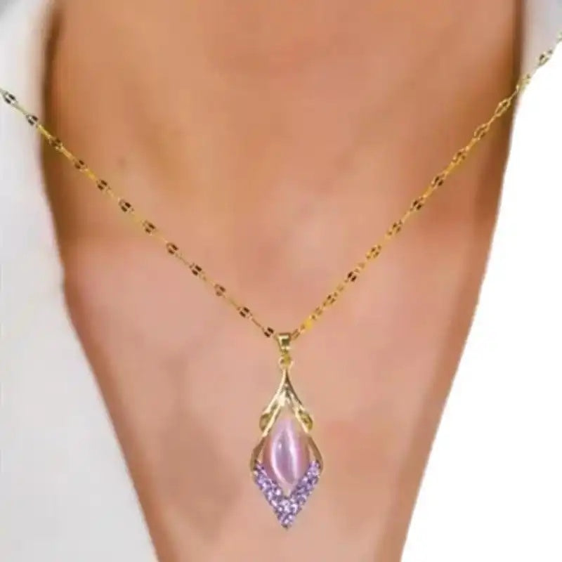Purple Rhombus Necklace